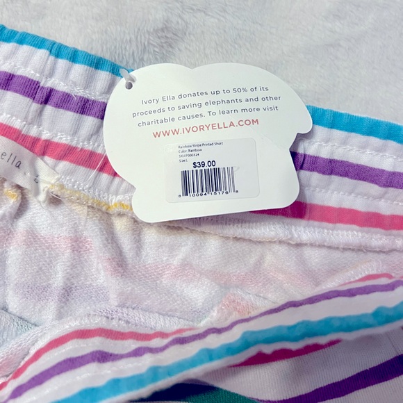 IVORY ELLA Rainbow Stripe Shorts Juniors - Picture 6 of 8